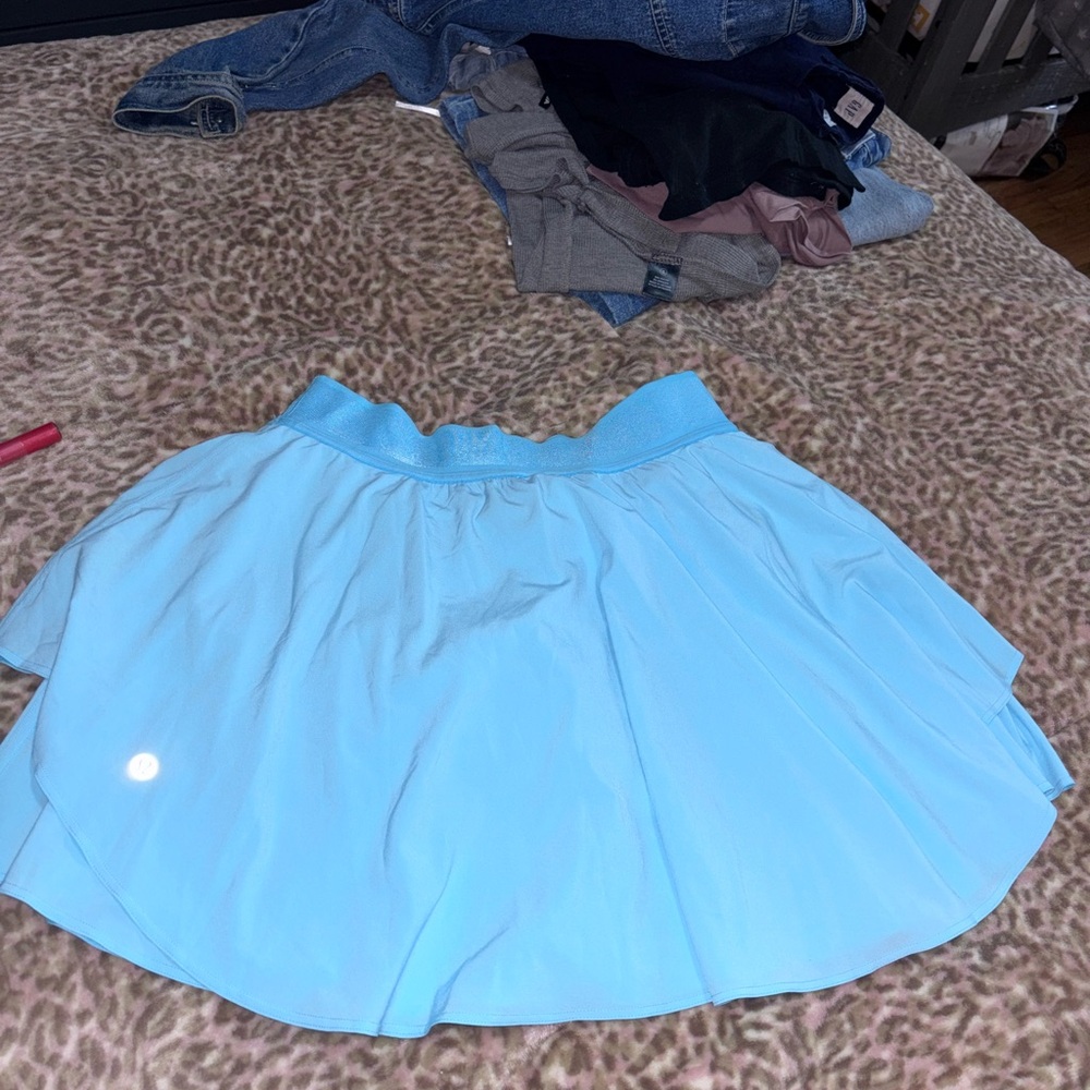 Lululemon Athletica Blue Asymmetrical Skater Mini Skirt